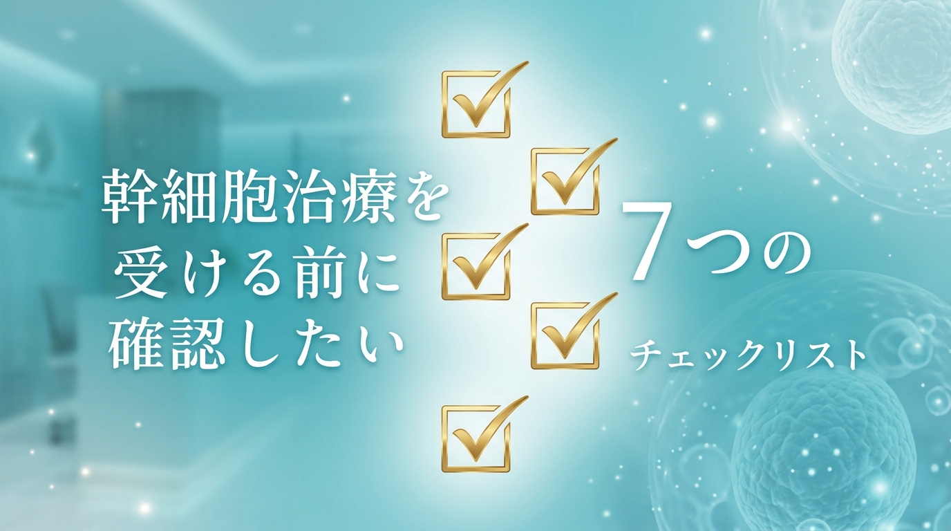 幹細胞治療を受ける前に確認したい7つのチェックリスト