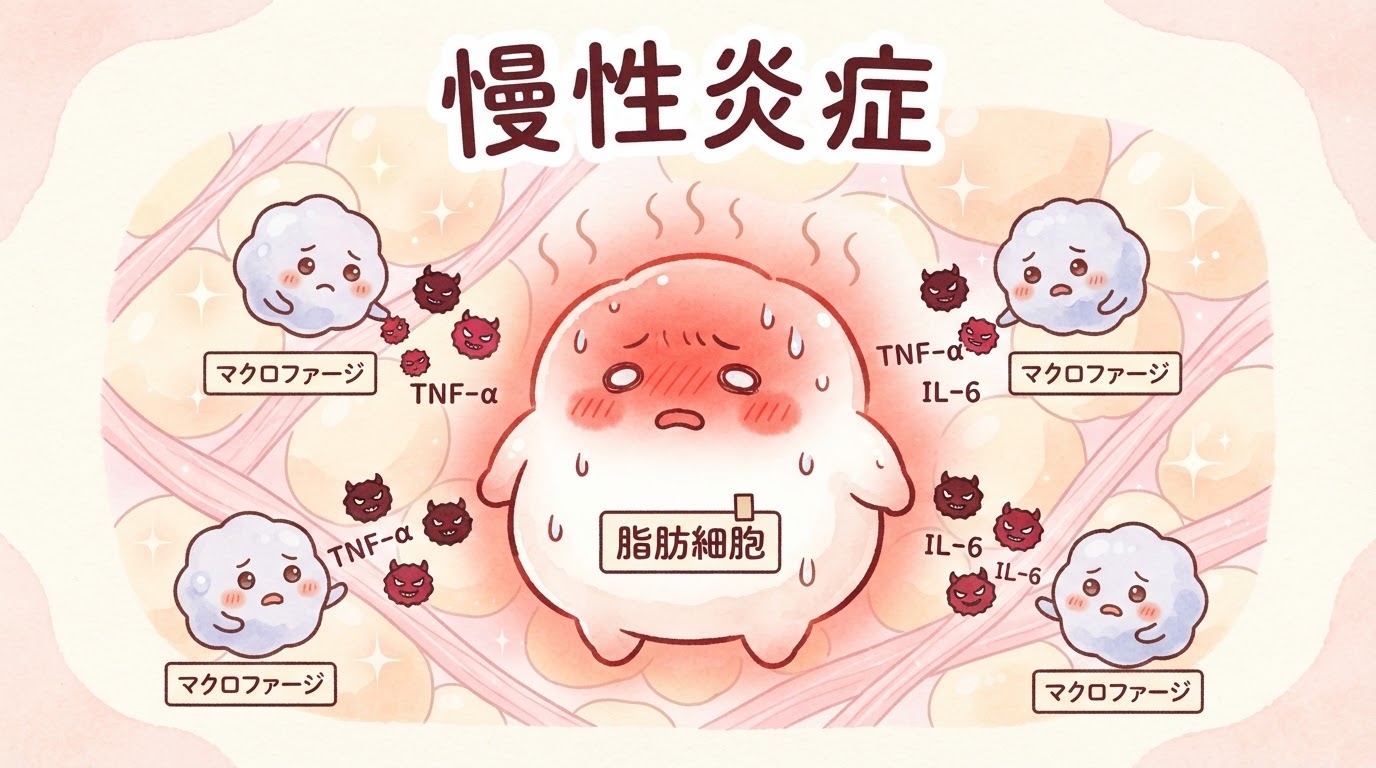 内臓脂肪の慢性炎症画像